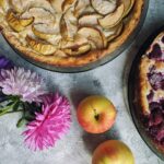 Tarte aux fruits (pommes et framboises), dessert du restaurant La Table de Trois à Bordeaux.